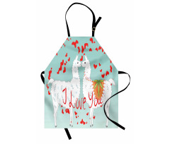 Lover Llamas and Hearts Apron