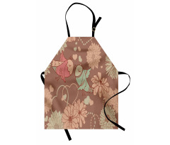 Vintage Birds Flowers Love Apron