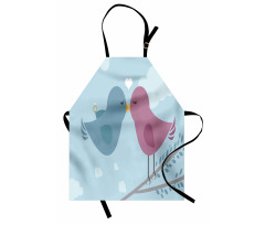 Simple Birds Romance Doodle Apron