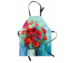 Poppy Flowers in Vase Apron