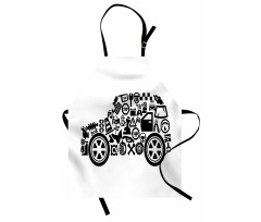 Car Shape Pictograms Apron