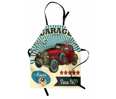 Retro Car Garage Art Apron