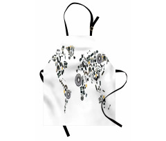 Car Parts World Map Apron