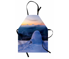 Huge Snowy Hut Apron