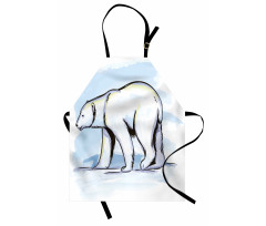 Pencil Sketch Polar Bear Apron