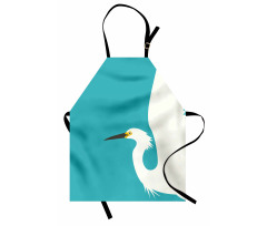 Side Drawn Heron Bird Apron