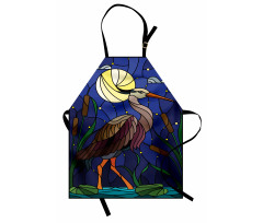 Stain Glass Brown Tone Heron Apron