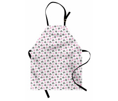 Zebra Silhouette Leafage Apron