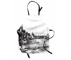 Vintage Cityscape of Istria Apron