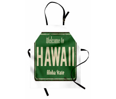 Eyalet Mutfak Önlüğü Paslanmış Metal Hawai Hoş Geldiniz Tabelası