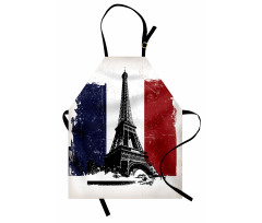 Grunge Flag Eiffel Tower Apron