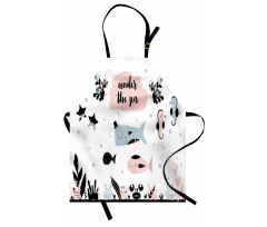 Under the Sea Fauna Cartoon Apron