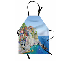 Colorful Coastal Village Apron