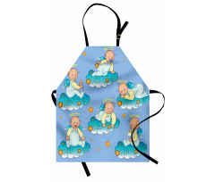 Babies on Clouds in Cartoon Apron