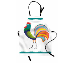 Vivid Polish Rooster Motif Apron