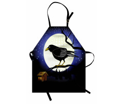 Full Moon Night Bird Apron