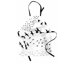 Monochrome Flying Birds Apron