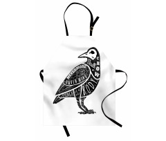 Gothic Bird Font Pattern Apron