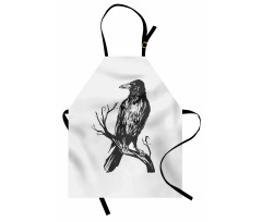 Bird on Bare Branch Art Apron