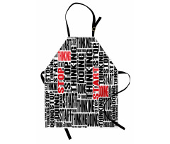 İlham Verici Mutfak Önlüğü Siyah Kırmızı Harflerle Yazılı Poster