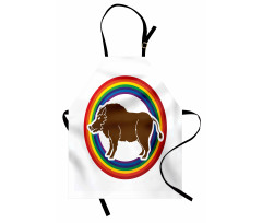 Wild Hog Boar in Rainbow Apron