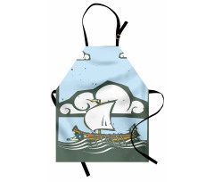 Greek Galley with Oars Sail Apron