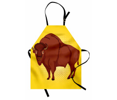 Comic Book Drawn Bison Apron