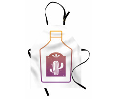 Ombre Outline Bottle Cactus Apron