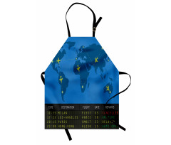 Departure Board World Map Apron