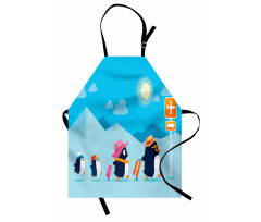 Funny Penguin Family Trip Apron