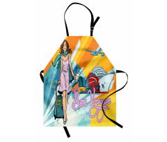 Retro Passenger Woman Art Apron