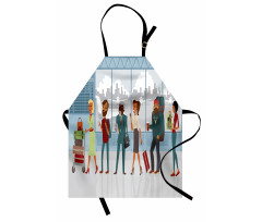 People at Line with Luggage Apron