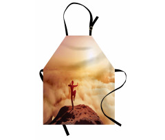 Karate Posed Man at Sunset Apron