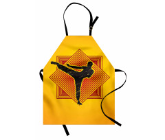 Grunge Kicking Man Squares Apron