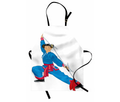 Cartoon Girl in Folk Clothe Apron