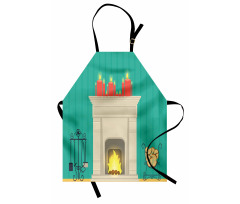 Classic Log Fire Candles Apron