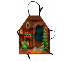 Cartoon Christmas Room Apron