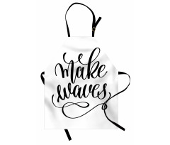 Monochrome Style Cursive Apron