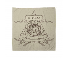 Cat Face in Pizza We Trust Bandana