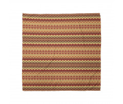 Etnik Bandana Sarı Kahverengi Kilim Desenli