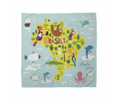 Brasil Map Symbolic Items Bandana