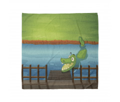 Cartoon Style River Scene Bandana