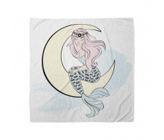 Mermaid Girl on Crescent Bandana