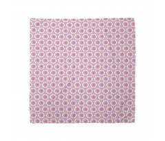 Pinkish Flowers in Hexagons Bandana