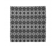 Etnik Bandana Tribal Siyah Beyaz Kilim Desenli Monokrom