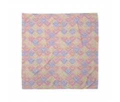 Geometrik Bandana Pastel Tonlarında Çizgili Kareler Deseni