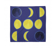 Lunar Phases Scheme at Night Bandana