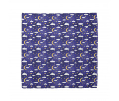 Moon Stars Dots and Clouds Art Bandana