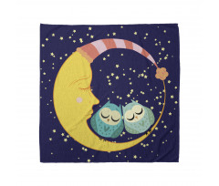 Sleeping Owl Couple Crescent Bandana