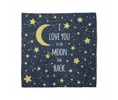 Romantic Typography Moon Star Bandana